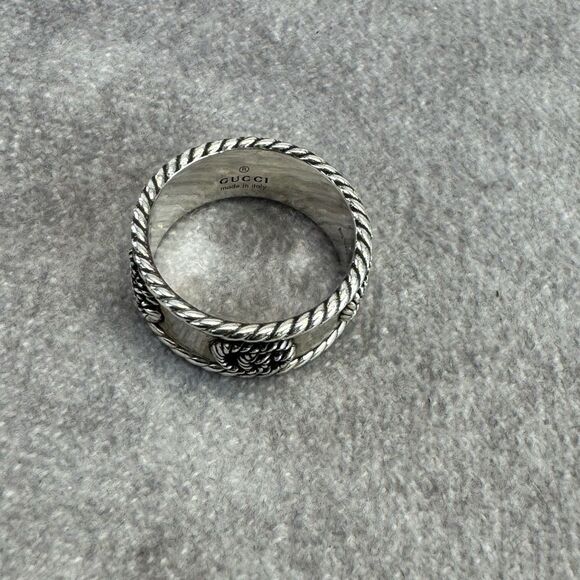Gucci Marmont Wide 925 Silver Ring 
 Rope Detailing - Picture 8 of 13